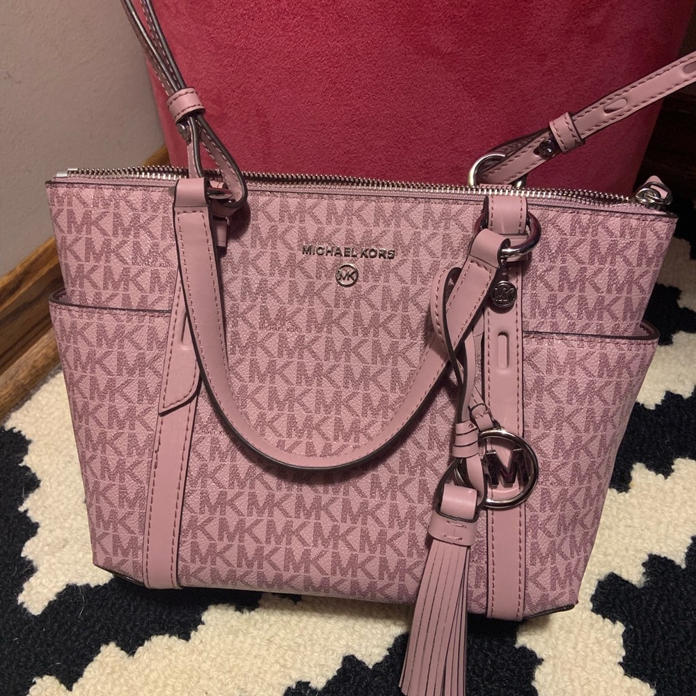 Michael Kors Royal Pink Sullivan Small Convertible Purse & Wallet